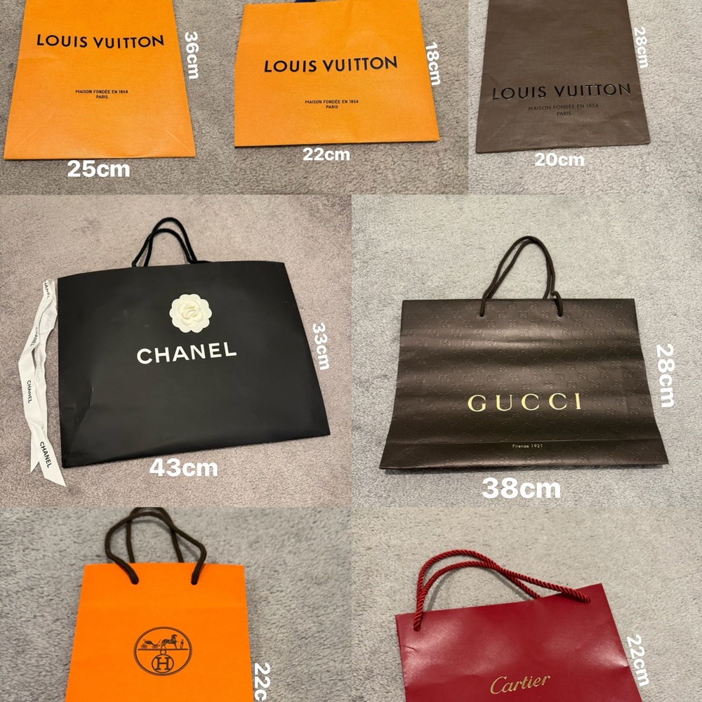 Luxury Brand Paper Tote Bag Bundle x7 (Hermès, Chanel, LV etc.)